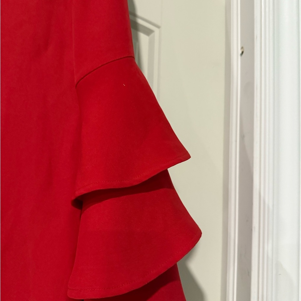 Chelsea Red Ruffle Sleeve Dress - Picture 11 of 13